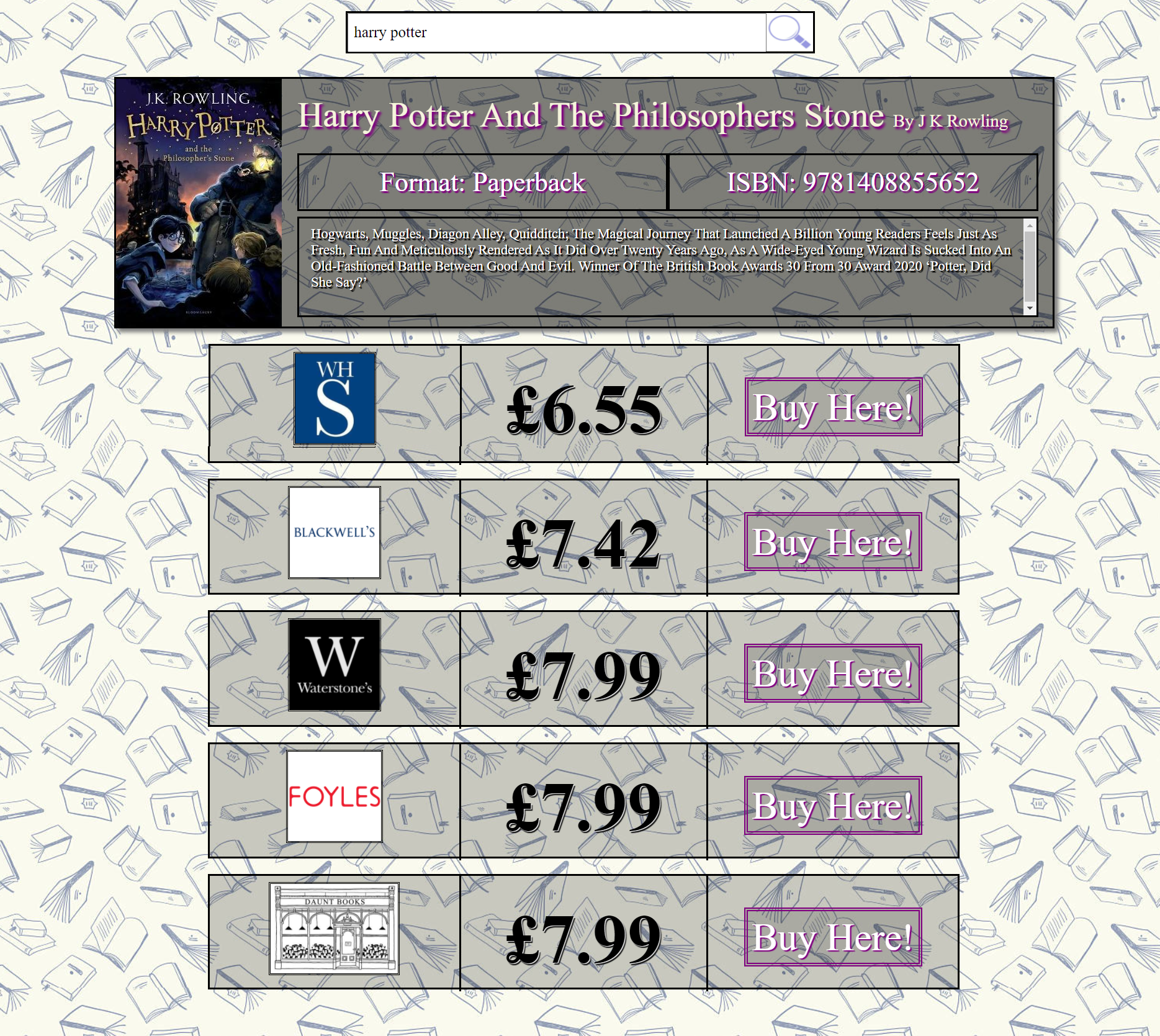 Book Price Comparison Website slide 2